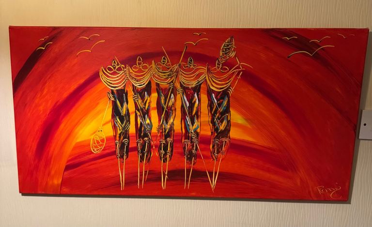 Large painted canvas 