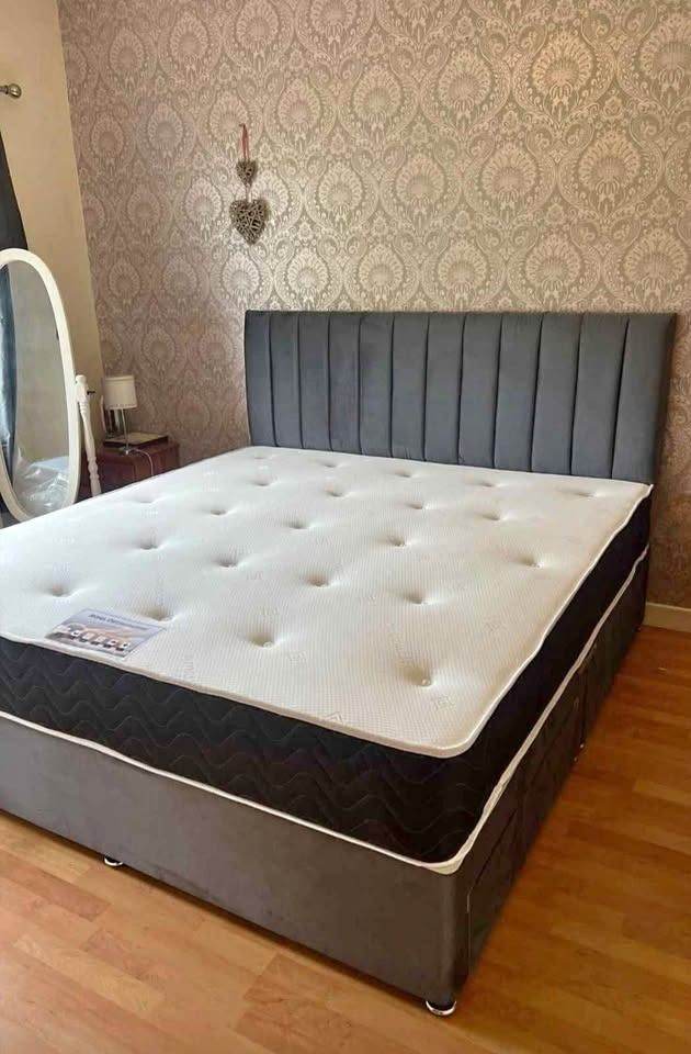 Grey 6FT Super King Size Bed With mattress (Divan Bed Storage )BRAND NEW !! Same Day & Free delivery