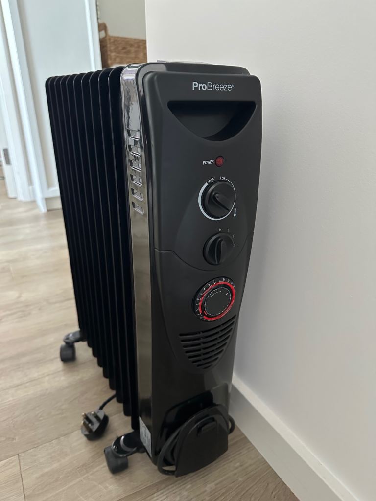 Pro Breeze 2500W Oil Filled Radiator – 11 Fin – 24hr Timer – Excellent Condition