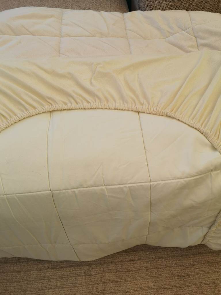 2 x Single Dunelm quilted velour mattress topper/protector