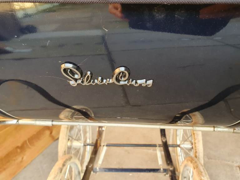 Silver Cross Vintage Twin Pram - Black, Fair Condition