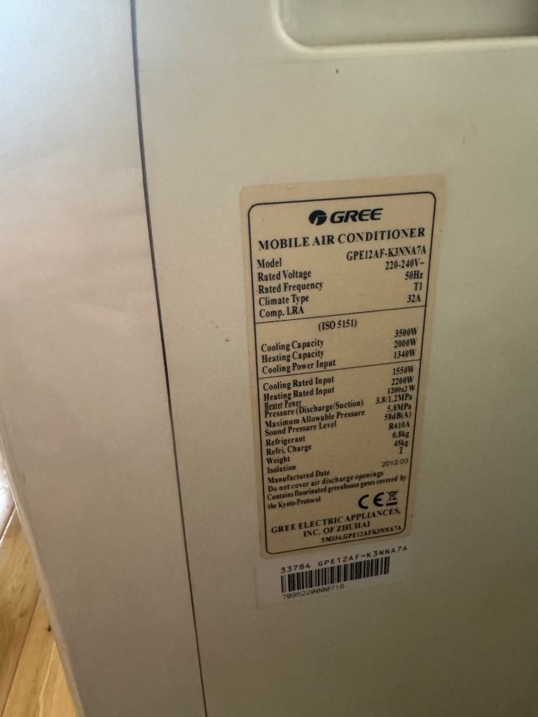 Gree GPE12AF-K3NNA7A Mobile Air Conditioner with Remote