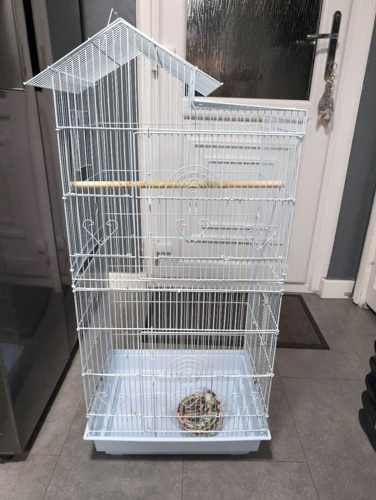 Tall bird cage white