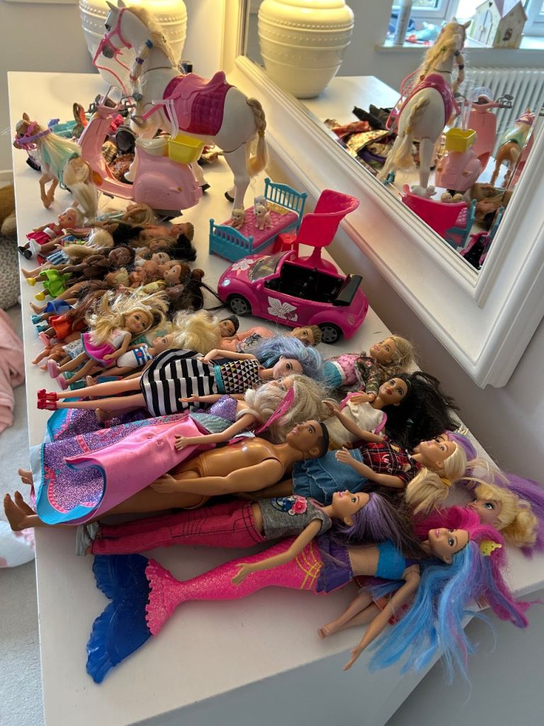 Barbies and dolls and accessories - adult, child, mermaid and horse