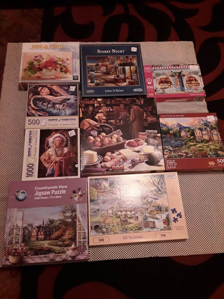 9 jigsaws/All seasons/Starry night/Bakery Window/Cosy house by the lake/Countryside view etc