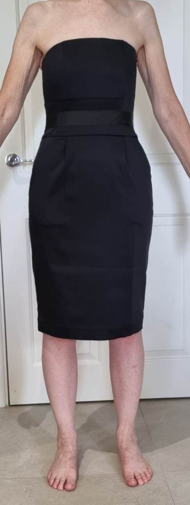 By Malene Birger Black Satin Strapless Cocktail Dress