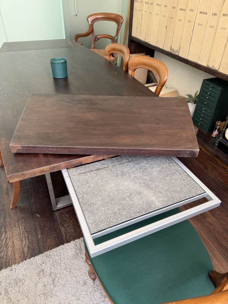 Very Large Solid Extendible Boardroom Table (no chairs). Industrial, Warehouse