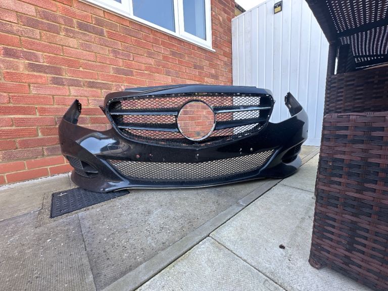 Mercedes Front Bumper with Grille – Black – Genuine OEM