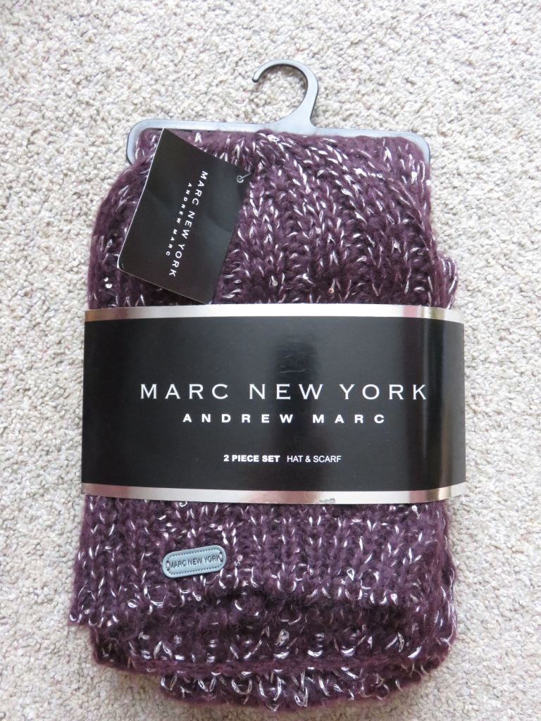 Hat and Scarf Knitted Violet Silver – beanie bling