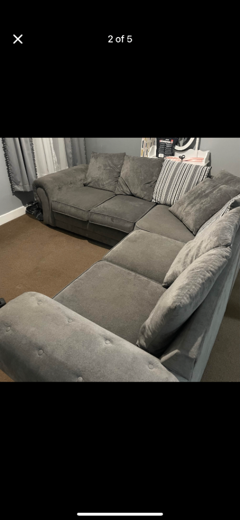 Grey vorona corner sofa 