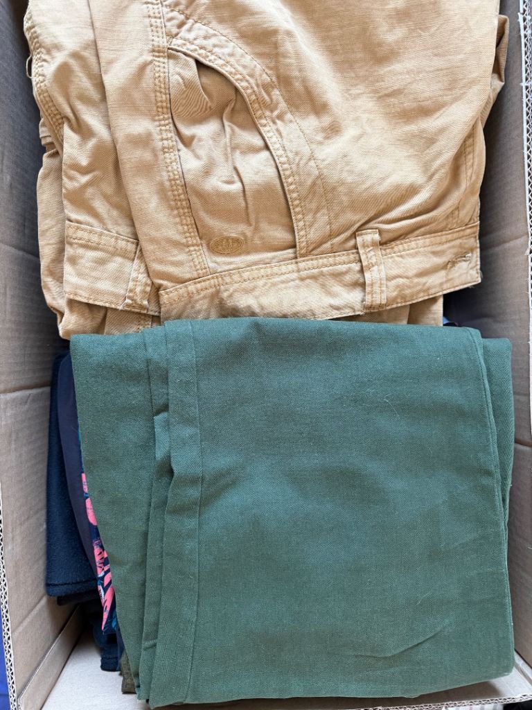 Selection of used men’s clothing 