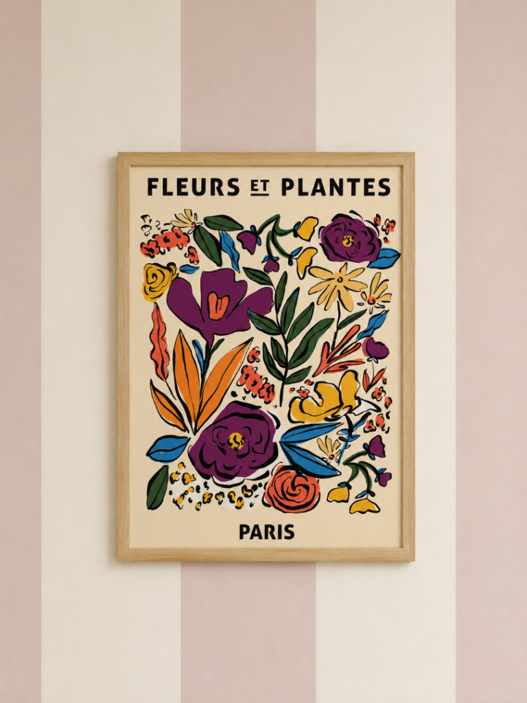 A3 Fleurs et Plantes Paris Framed Print – Lovely Wall Art