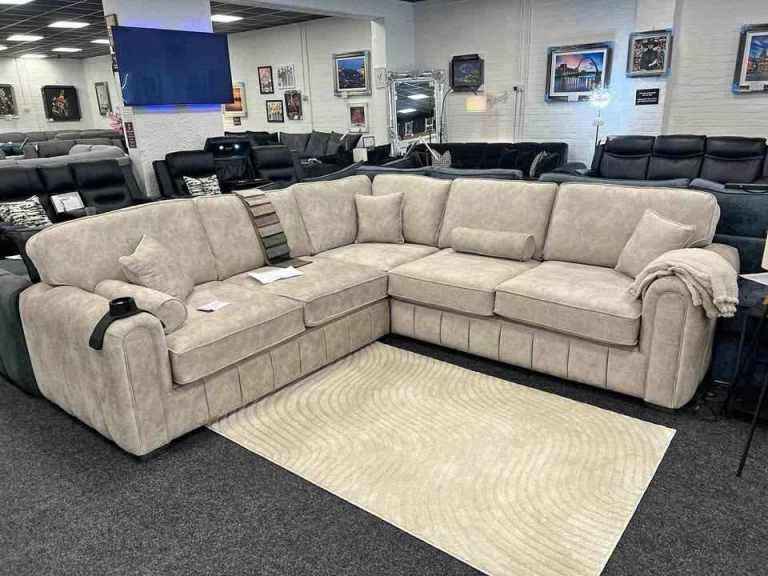 NEW High Back Lily Corner Sofa Cream Color - Luxury & Comfortable Sofa Set Order Now C O D 🚛