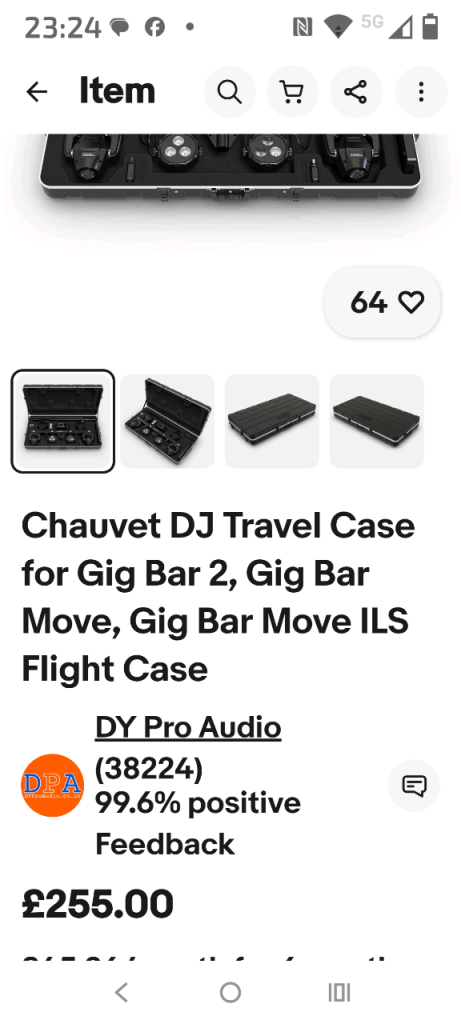 Chauvet Gigbar move flight case, brand new in cello 