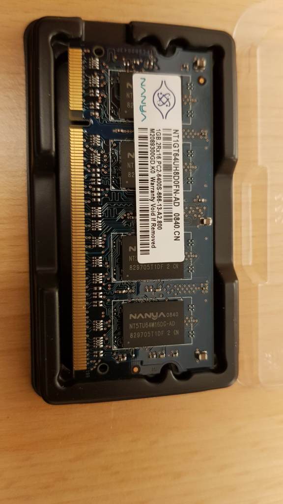 Notebook memory 1 GB PC2-6400S. 