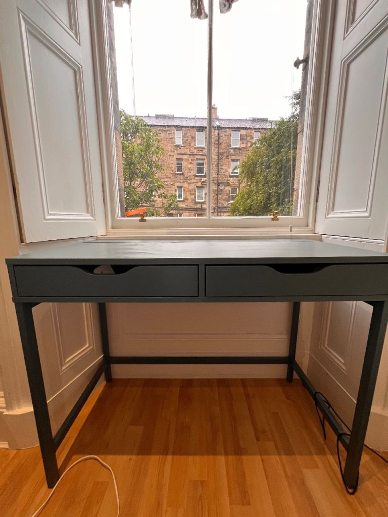 Grey Wooden Desk with Drawers – Good Condition