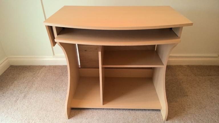 small pine effect computer desk