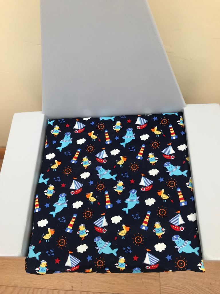 Children's Wooden Chair with Fun Nautical Cushion