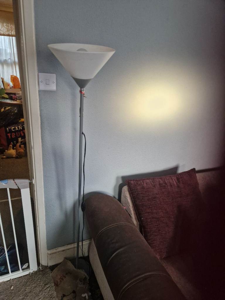 Grey Uplighter Floor Lamp – Good Condition