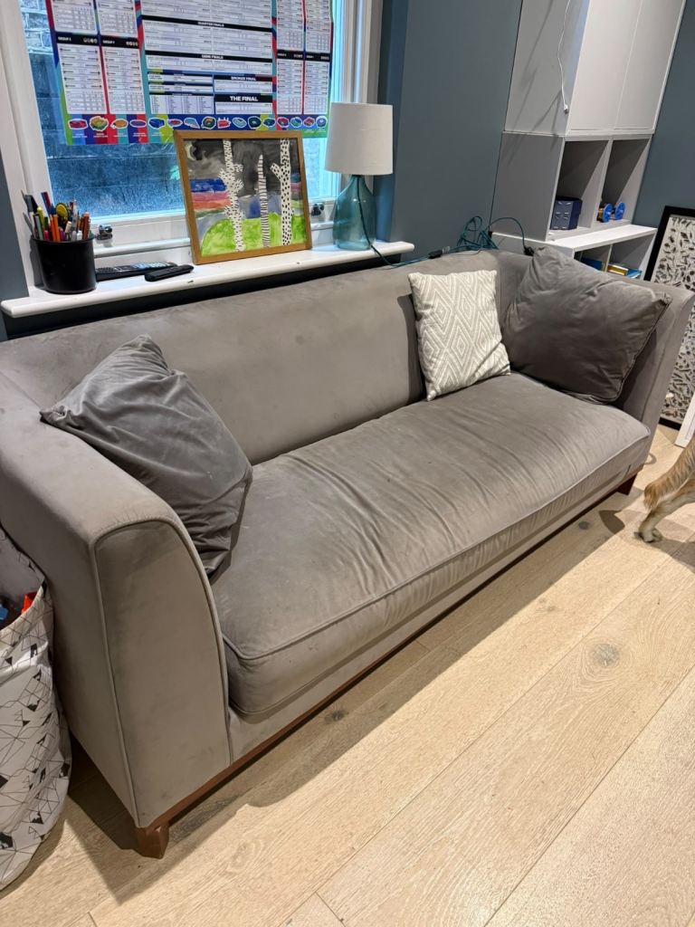Grey Fabric Sofa in Good Condition