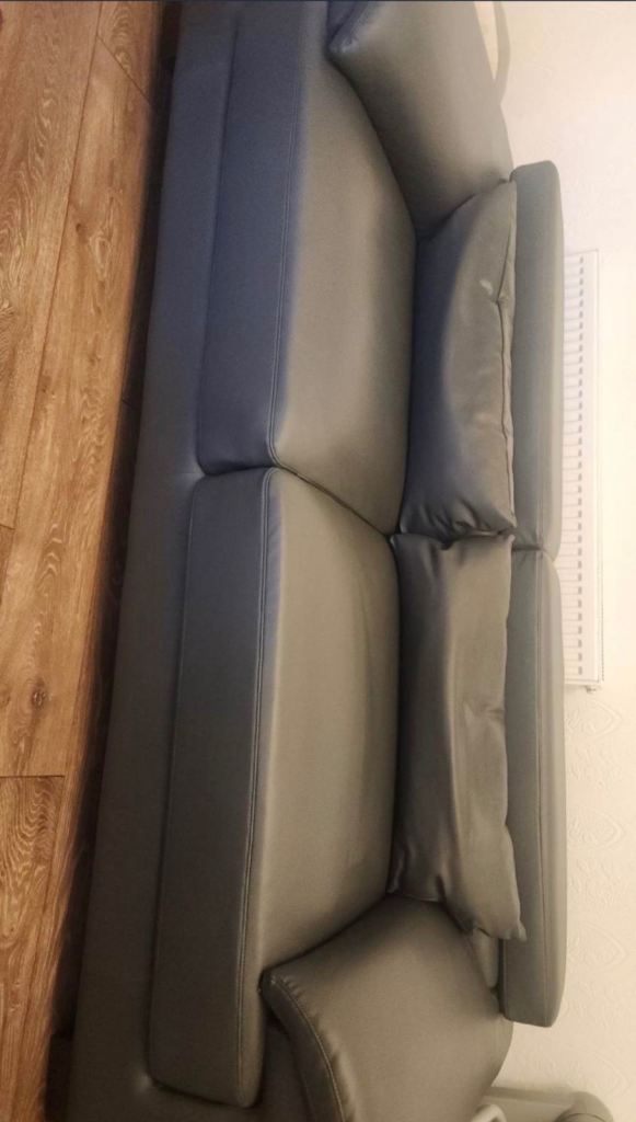 Grey sofa set leather faux