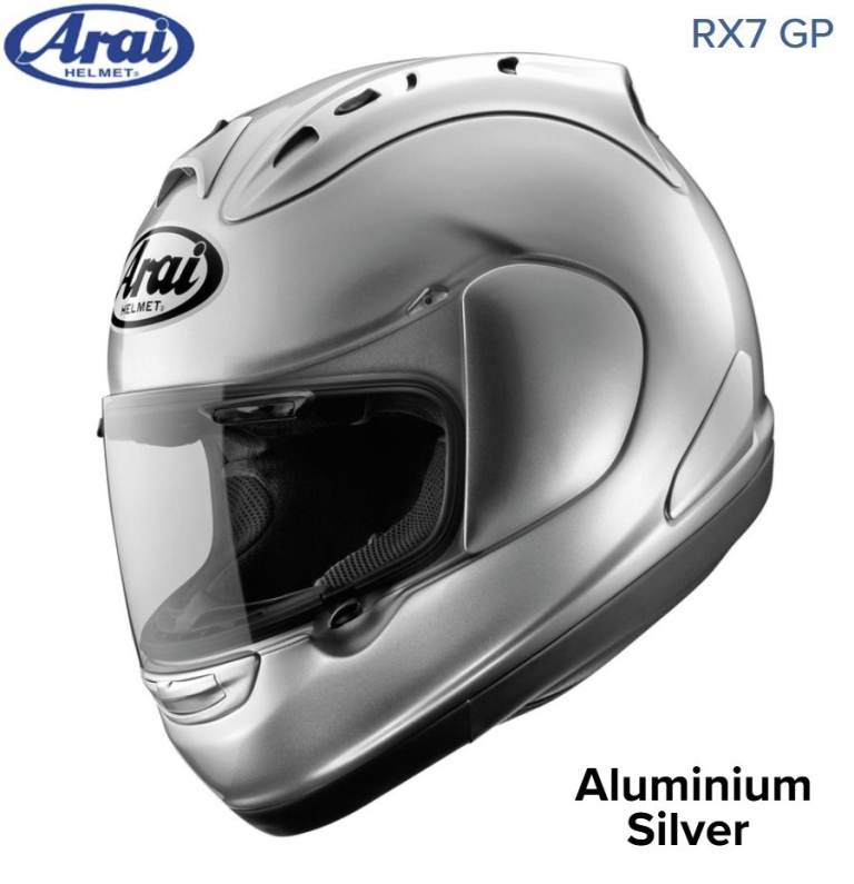 RARE #ARAI RX-7 GP - MOTORCYCLE HELMET - ALUMINIUM SILVER - LARGE - EXCEL COND