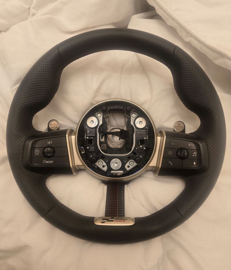 Genuine MINI JCW Black Leather Steering Wheel in Excellent Condition 
