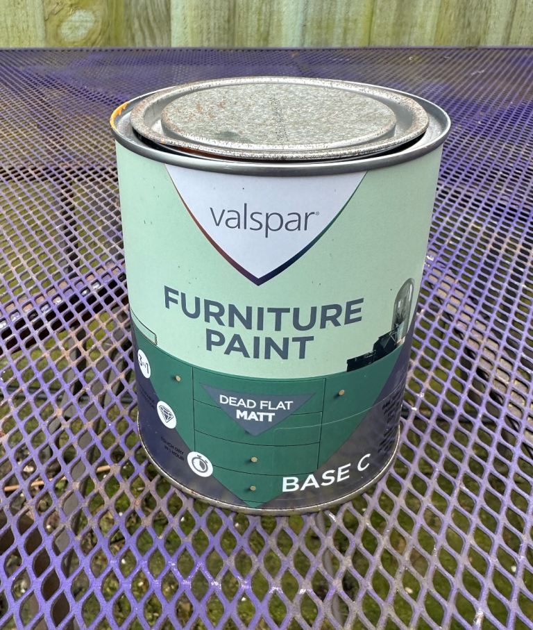 Full pot of orange furniture paint free freebie