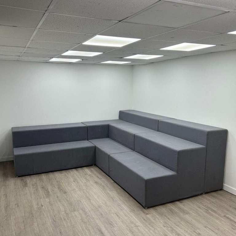 Bleacher 10-12 Person Modular Soft Seating – Grey Fabric