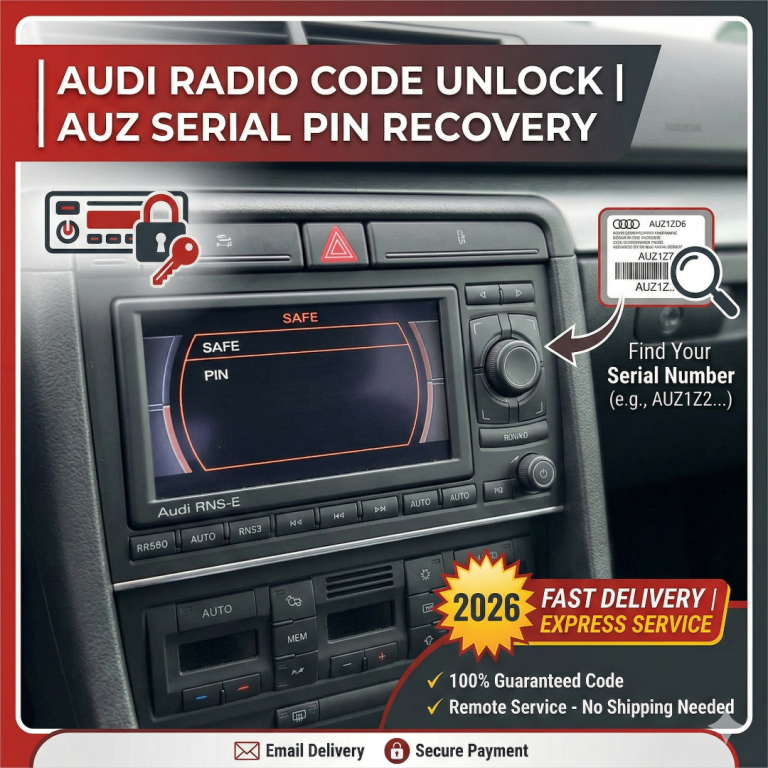 Audi Radio Code Unlock Service 1998-2015 | AUZ Serial | EXPRESS ⚡