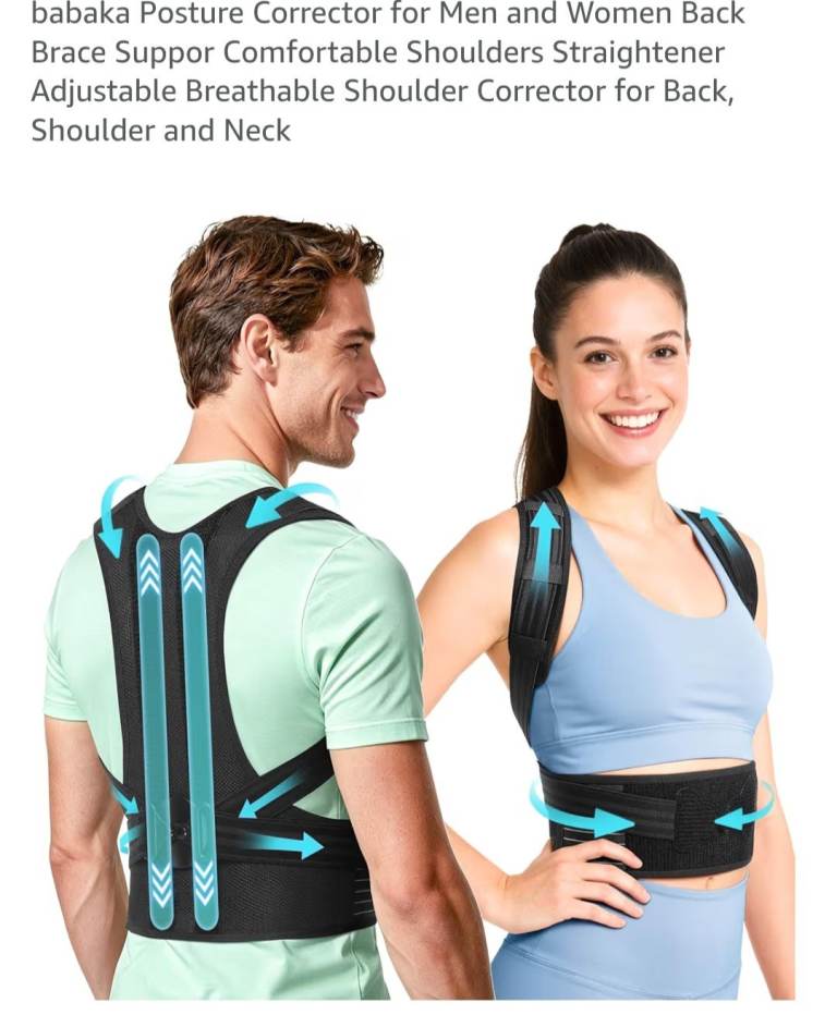 Posture Protector.  Back Brace Size M. Fit Male or female Babaka NEW