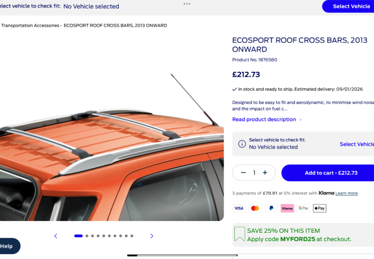 Ford Ecosport roof bars Brand new 