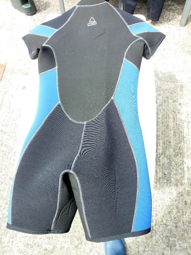 Shorty Wetsuit – Black and Blue, Good Condition