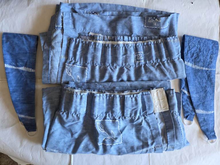 Sky Blue Long Curtains for Bedroom 58ins x 72ins Rail Hooks 2 Tieback Straps