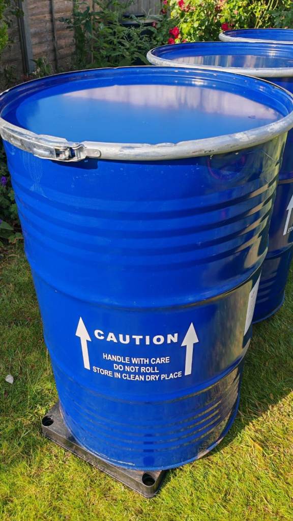 Clean barrel with lid and clips STEEL