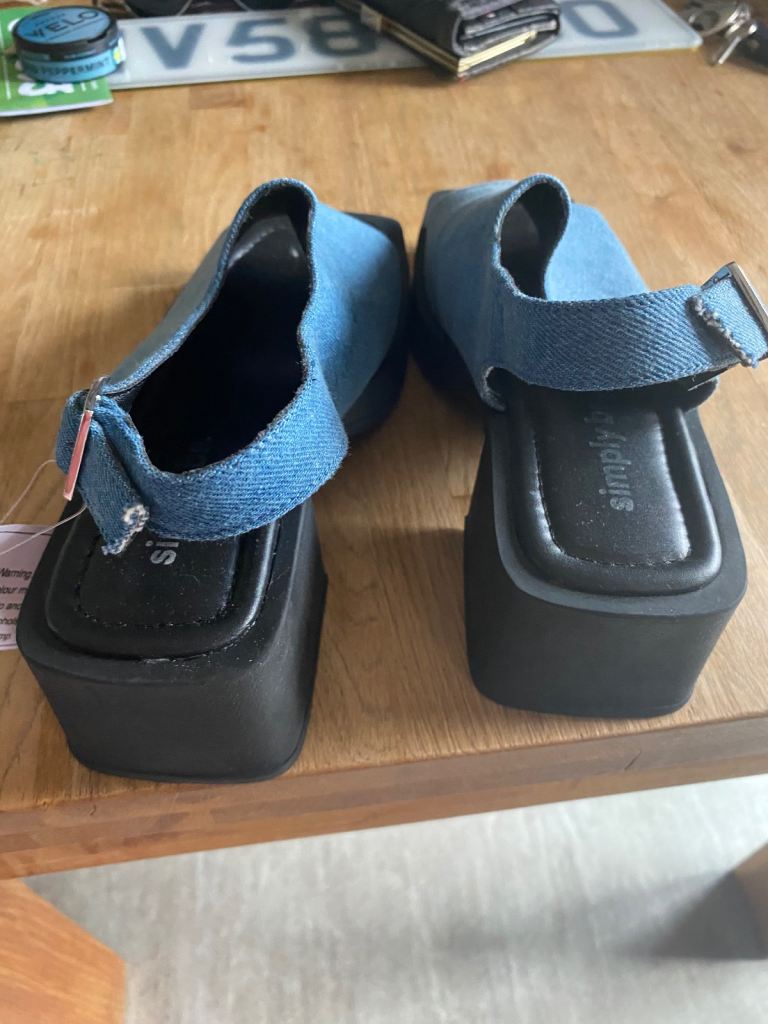 Denim type sandals