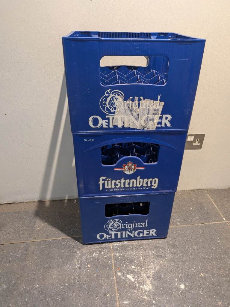 Blue Plastic German Beer Bottle Crate – Good Condition