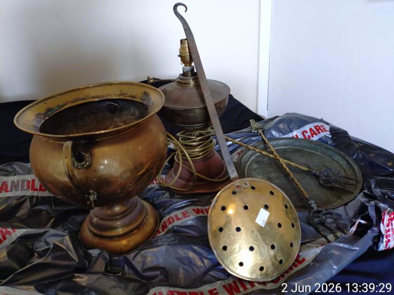 various brass and copper items