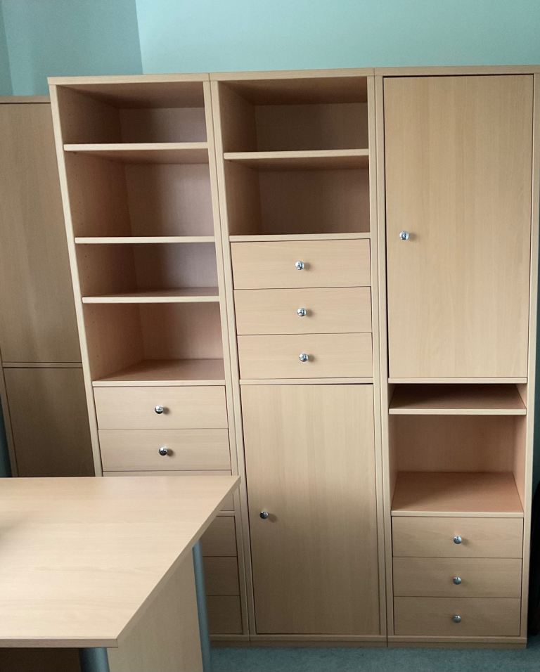Excellent, office/study furniture, complete set, cupboards storage and desk
