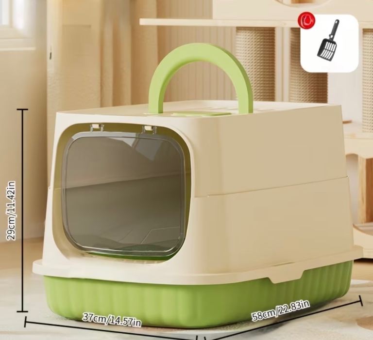 never used enclosed or open two choices cat litter box 58×37×29cm
