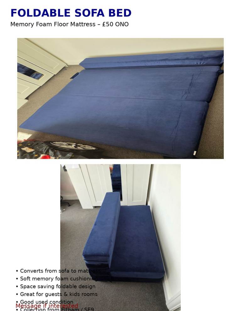 Foldable Sofa Bed / Floor Mattress