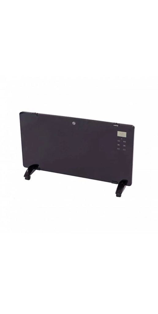 2000W Black Glass Free Standing/Wall Mounted Electric Panel Convector Heater