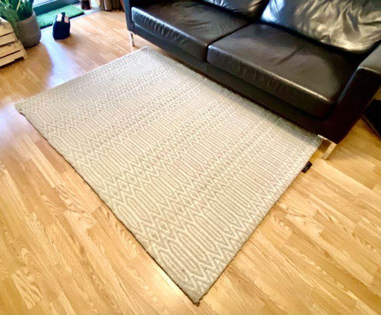 Large beige Aztec boho contemporary floor rug