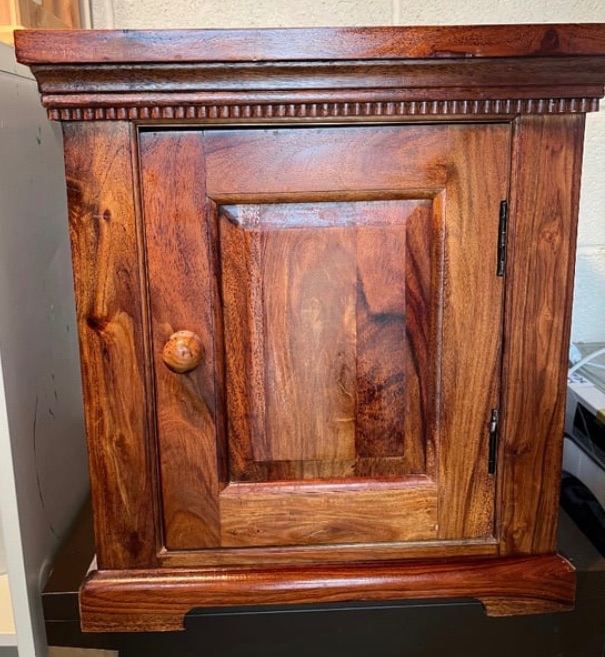 2 x Mango Wood Large Bedside Cabinets Tables Oak Furniture Land IMMAC.
