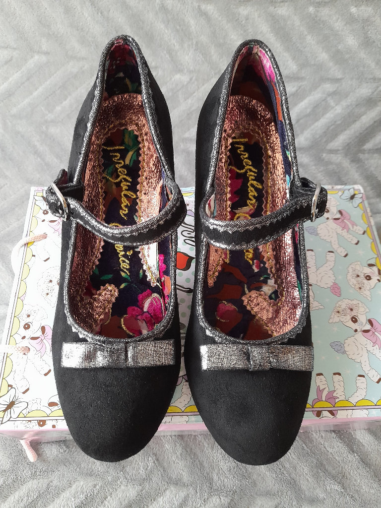 Ladies Irregular Choice Dazzle Razzle Shoes black/grey size 40 NEW