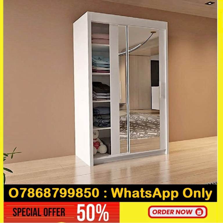 MDF MATERIAL CHICAGO 2/3 SLIDING DOOR WARDROBES| SLIDING MIRROR DOOR WARDROBE