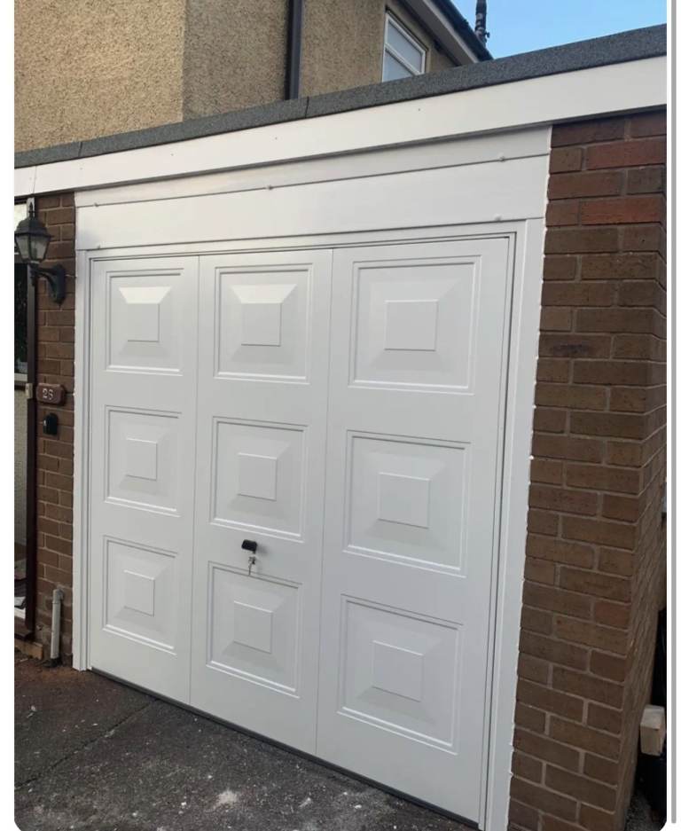 Cardale regent georgian style side hinged garage door in white 