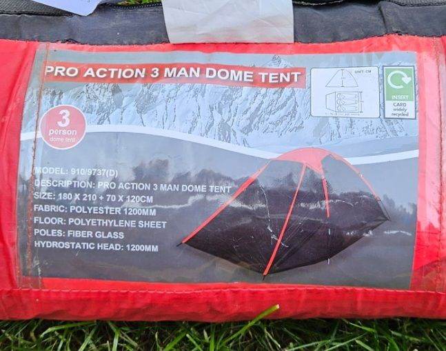 Pro Action 3 Man Dome Tent / 3-person dome tent (new)
