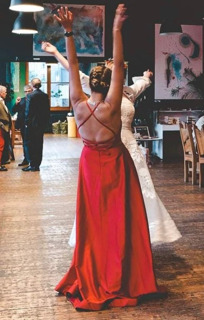 Liwa Exclusive red silk dress