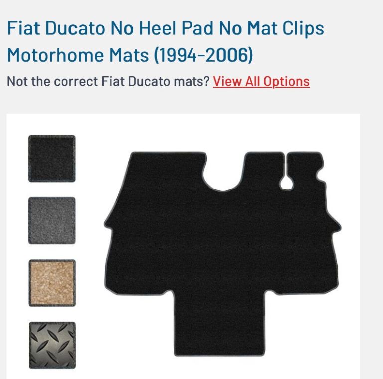 Fiat ducato cab mat. Rubber. New 